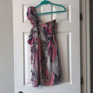 Fun pattern one shoulder dress-size Small